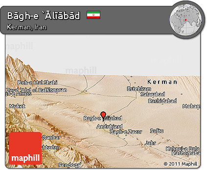 Satellite Panoramic Map of Bāgh-e `Ālīābād