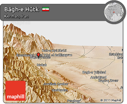Satellite Panoramic Map of Bāgh-e Hūtk
