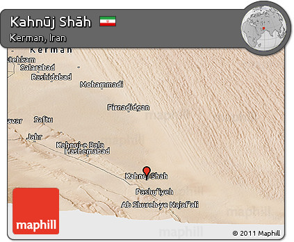 Satellite Panoramic Map of Kahnūj Shāh