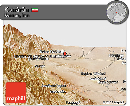 Satellite Panoramic Map of Konārān