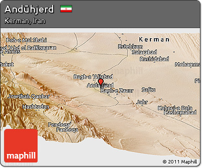 Satellite Panoramic Map of Andūhjerd