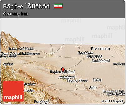 Satellite Panoramic Map of Bāgh-e `Ālīābād