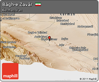 Satellite Panoramic Map of Bāgh-e Zavār