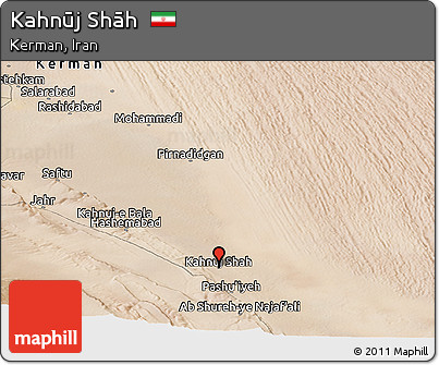 Satellite Panoramic Map of Kahnūj Shāh