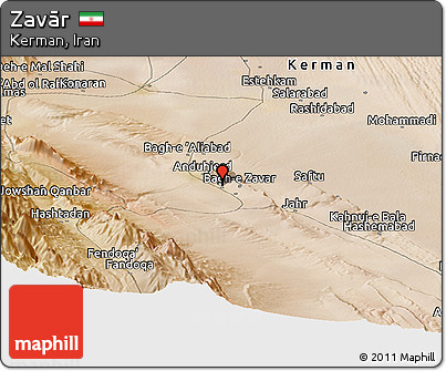 Satellite Panoramic Map of Zavār