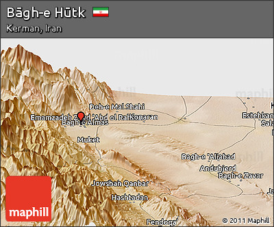 Satellite Panoramic Map of Bāgh-e Hūtk