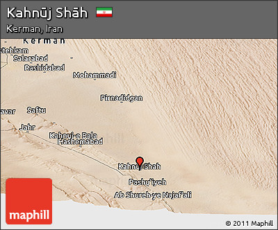 Satellite Panoramic Map of Kahnūj Shāh