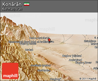 Satellite Panoramic Map of Konārān