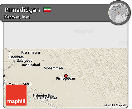 Shaded Relief Panoramic Map of Pīrnadīdgān
