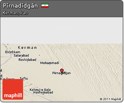 Shaded Relief Panoramic Map of Pīrnadīdgān