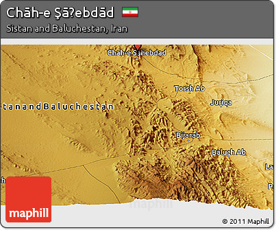 Physical Panoramic Map of Chāh-e Şāḩebdād