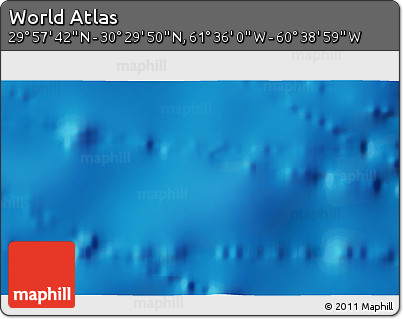 Physical 3D Map of the Area around 30° 13' 46" N, 61° 7' 30" W