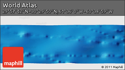 Physical Panoramic Map of the Area around 30° 13' 46" N, 61° 7' 30" W