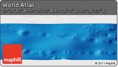 Physical Panoramic Map of the Area around 30° 13' 46" N, 61° 7' 30" W