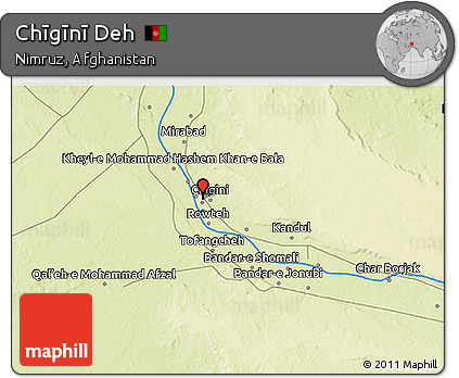Physical 3D Map of Chīgīnī Deh