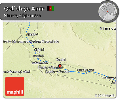 Physical 3D Map of Qal`eh-ye Amīr