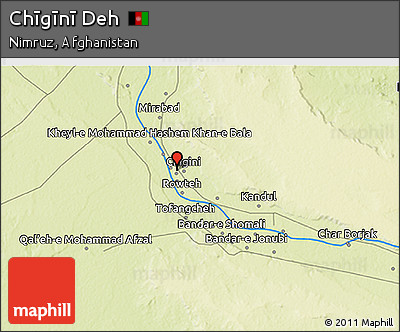Physical 3D Map of Chīgīnī Deh