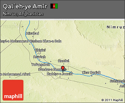 Physical 3D Map of Qal`eh-ye Amīr