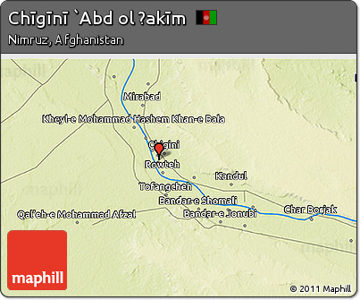 Physical 3D Map of Chīgīnī `Abd Ol Ḩakīm