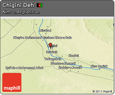 Physical 3D Map of Chīgīnī Deh