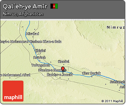 Physical 3D Map of Qal`eh-ye Amīr