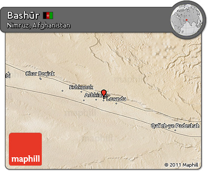 Satellite 3D Map of Bashūr