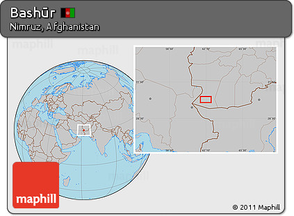 Gray Location Map of Bashūr