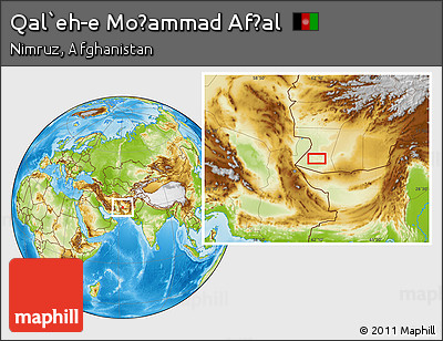 Physical Location Map of Qal`eh-e Moḩammad Afẕal