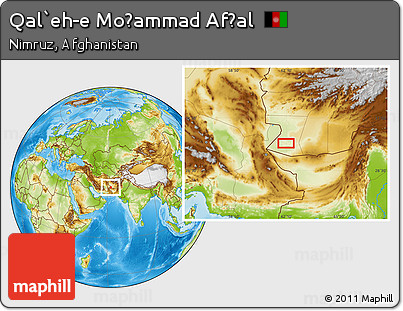 Physical Location Map of Qal`eh-e Moḩammad Afẕal