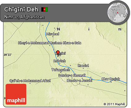 Physical Map of Chīgīnī Deh