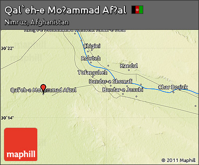 Physical Map of Qal`eh-e Moḩammad Afẕal