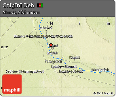 Physical Map of Chīgīnī Deh