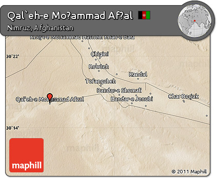 Satellite Map of Qal`eh-e Moḩammad Afẕal