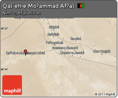 Satellite Map of Qal`eh-e Moḩammad Afẕal