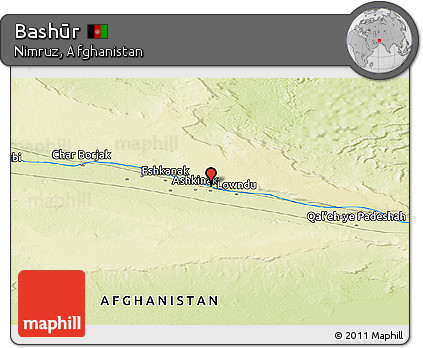 Physical Panoramic Map of Bashūr
