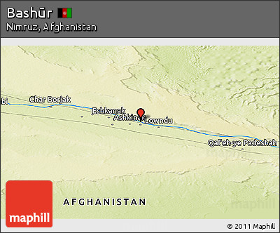 Physical Panoramic Map of Bashūr