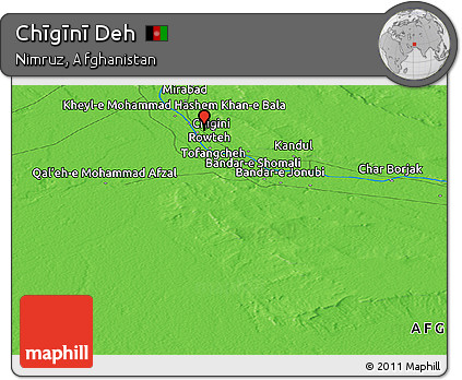 Political Panoramic Map of Chīgīnī Deh