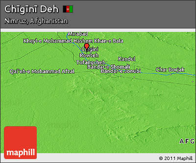Political Panoramic Map of Chīgīnī Deh