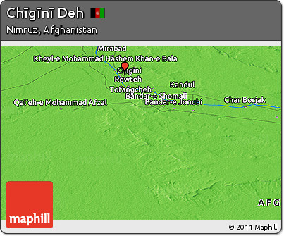 Political Panoramic Map of Chīgīnī Deh