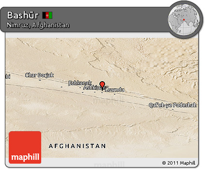 Satellite Panoramic Map of Bashūr