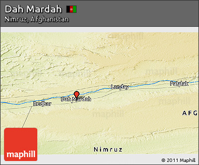 Physical Panoramic Map of Dah Mardah