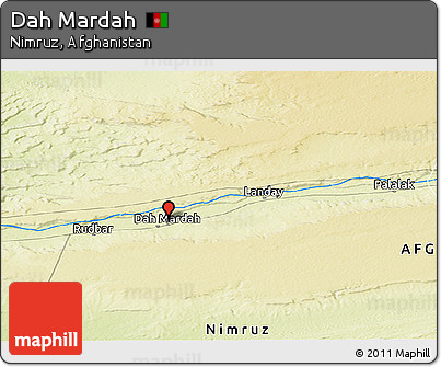 Physical Panoramic Map of Dah Mardah