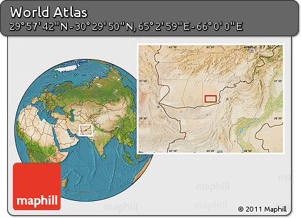 Satellite Location Map of the Area around 30° 13' 46" N, 65° 31' 30" E