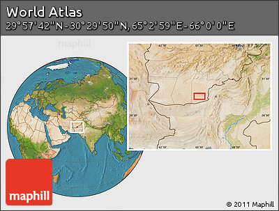 Satellite Location Map of the Area around 30° 13' 46" N, 65° 31' 30" E