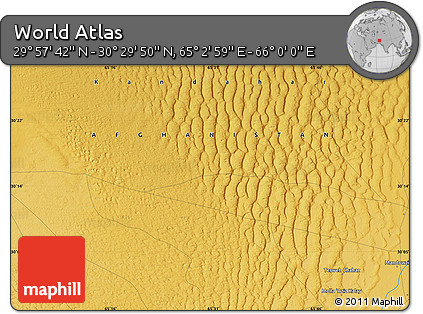 Physical Map of the Area around 30° 13' 46" N, 65° 31' 30" E