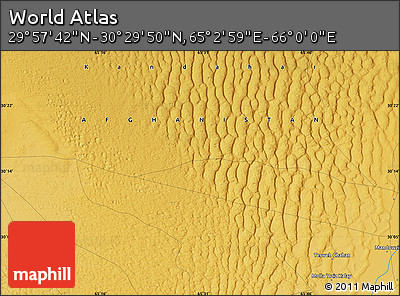 Physical Map of the Area around 30° 13' 46" N, 65° 31' 30" E