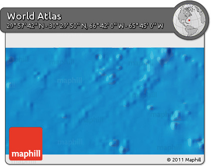 Shaded Relief 3D Map of the Area around 30° 13' 46" N, 66° 13' 29" W