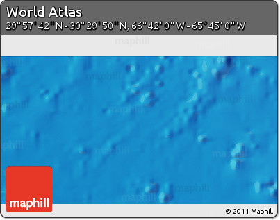 Shaded Relief 3D Map of the Area around 30° 13' 46" N, 66° 13' 29" W
