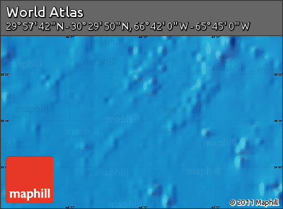 Physical Map of the Area around 30° 13' 46" N, 66° 13' 29" W