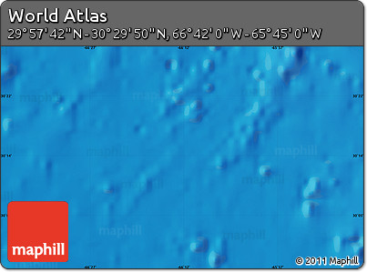 Physical Map of the Area around 30° 13' 46" N, 66° 13' 29" W